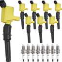 Ignition Coil Pack Spark Plugs Compatible with Ford 4.6L 5.4L V8 F-150 F-250 Expedition Crown Victoria Mustang Lincoln Town Car Mercury Explorer E-150 E-250 1997 1998 1999 2000 2001 2002 2003, DG508