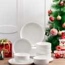 Kanwone Porcelain Dinner Plate - 10 Inch, White, Microwave and Dishwasher Safe Plate