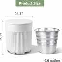Outdoor Cooler Side Table, 2 in 1 Ice Chest Cooler Table All Weather Resistant | Dense Fluted Cooler Side Table with Hangable Lid for Patio Decor, Deck, BBQ, Beach | White, 14.76" L x 14.76" W x 16.65" H