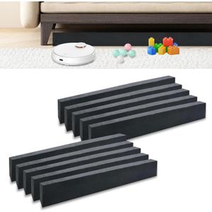 10 PCS Under Couch Blocker, 17" L x 2.4" H Sponge Under Furniture Blocker with Strong Adhesive, Stop from Getting Under Sofa Couch Bed for Pets Toys Easy to Install