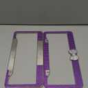 SCUARI Car Rhinestone License Plate Frame,Bling License Plate Frame,Cute Girly Car Accessories,Shiny Rhinestones Premium Licenses Plates Holder (Purple&White)