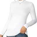 MANGDIUP Women's Mock Turtleneck Long Sleeve Sleeveless Pullover Tops Slim Fit Basic T-Shirts (Black)