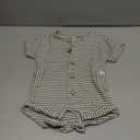 Mud Pie baby-boys Mud Pie Children's Green Stripe Waffle Romper (3-6 Months)