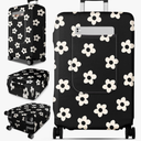 Slohif Luggage Cover for Suitcase Tsa Approved Protector - Luggage Sleeve Large Suit Case Cover Travel Stretch Baggage Case Protective Washable Fit 18-32 Inch Flower, Medium