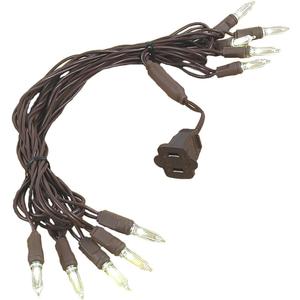 Novelty Lights Vintage Style T5 Warm White LED Christmas Lights, 11 Feet Brown Wire String of 10 Mini Bulbs, UL Listed Indoor/Outdoor Tree Lighting