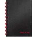 Black n' Red Notebook, Business Journal, 8-1/4" x 5-1/4", 70 Sheets, Ruled, Optik Paper, Scribzee App, Hardcover, Wirebound, Black (L67000)