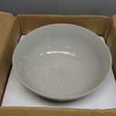Hand Painted Stoneware Bowl with Floral Design, Blue and White, 14 inches x 14 inches x 6 inches