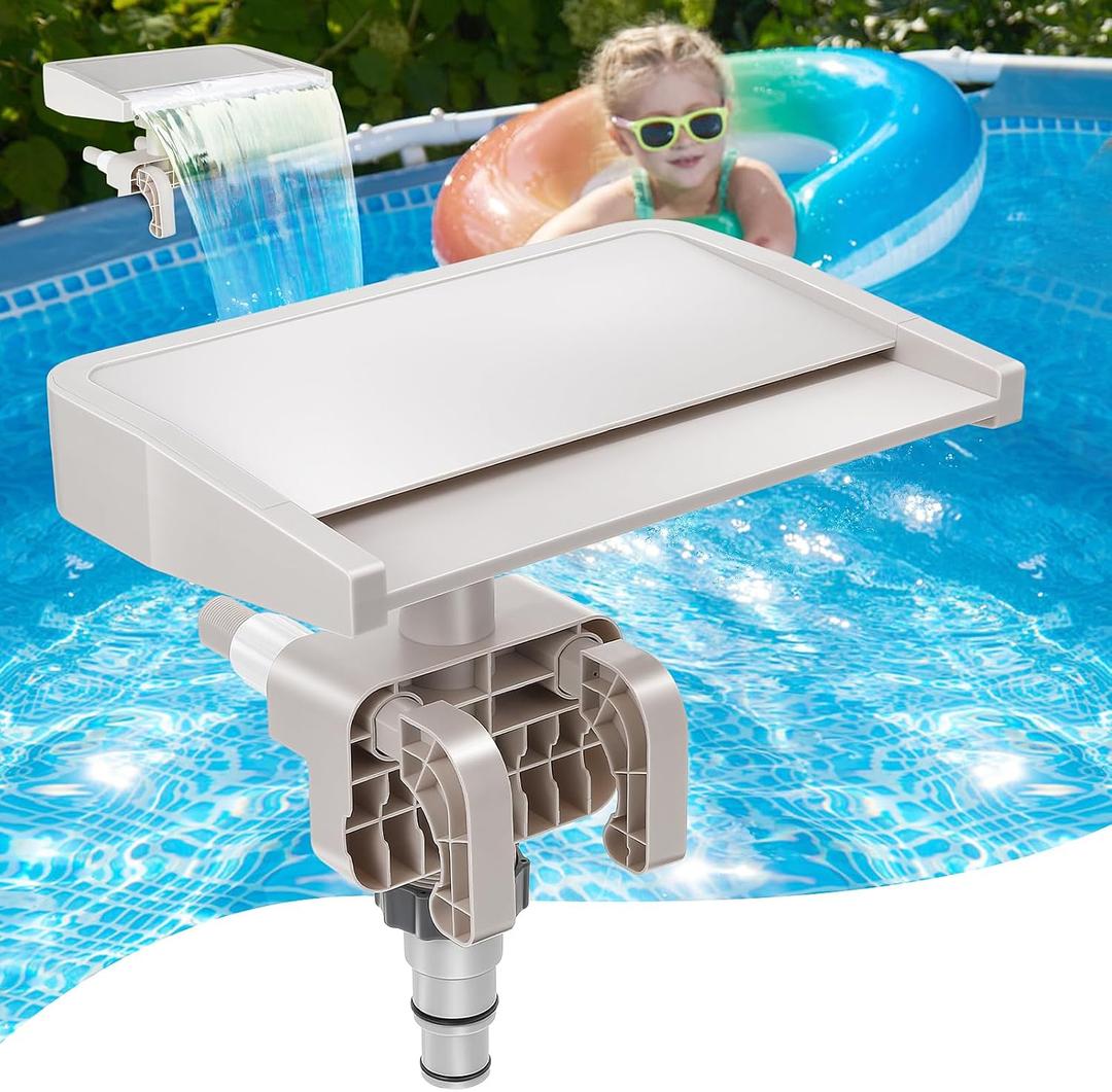 Hanaoyo Pool Fountain Waterfall - Smooth Flowing Above Ground Pool Accessory for Outdoor Decor and Relaxation