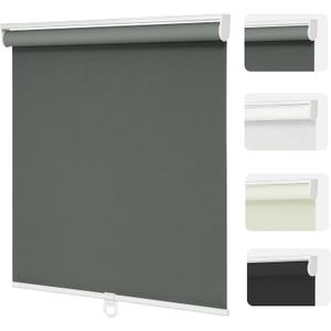 Changshade Blackout Roller Shades Cordless for Windows,100% Room Darkening Window Blinds for Bedroom,Thermal Insulated UV Protection,Easy Install Pull Down Shades for Home,24.5" w x 72" h,Grey