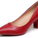 VenusCelia Women's Lewin Pump Chunky Heel Shoe (9.5)