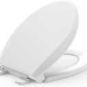 K-4636-RL-0 Elongated Toilet Seat Replacement for KOHLER 4636-RL-0 Elongated Bowl Toilet Seat Slow-Close, Soft Close toilet Seat and Lid, White
