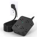 Surge Protector Power Strip 15 Ft Cord, HANYCONY Extension Cord with 8 Outlets 4 USB Ports(2 USB C), Long Cord Power Strip with Flat Plug, Wall Mount, Desk for Home Office