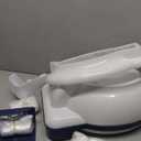 Potty Training Toilet, Realistic Potty Training Seat, Toddler Potty Chair with Soft Seat, Removable Potty Pot, Toilet Tissue Dispenser and Splash Guard, Non-Slip for Toddler& Baby& Kids (White, Navy Blue)