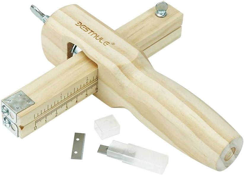 BESTNULE Leather Tools, Leather Strip and Strap Cutter, Leather Cutting Tool, Leather Cutter Adjustable with 3 Blades