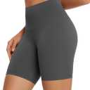 ODODOS High Waist Workout Shorts for Women Tummy Control Workout Gym Athletic Biker Shorts-6" Inseam, Charcoal, Medium (Gray, M)