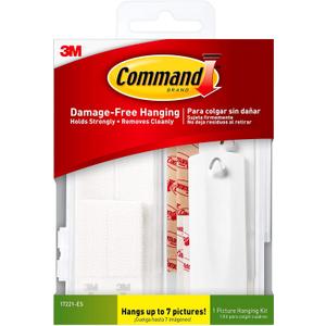Command Picture Hanging Kit, White, Indoor Use, Hanges up to 7 Pictures (17221-ES)