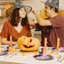 2 x Halloween Paper Plates, Halloween Party Plates and Cups With Straws, Disposable Tableware Party Supplies, Serve for 25 Guests, Spooky Pumpkin Bat Castle, 125 PCS