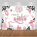 Mocsicka Cowgirl First Birthday Backdrop 7x5ft My First Rodeo Pink Western 1st Birthday Party Decorations Mexican Cactus This is My First Rodeo Photo Backdround Props