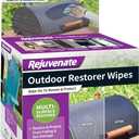 Rejuvenate Outdoor Restorer Wipes, 5 Count, Individually-Wrapped Pre- Saturated Microfiber Wipes Restore Faded and Weathered Surfaces Such As Patio Furniture, Shutters, Siding, Mailboxes And More