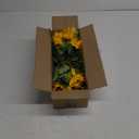 TURNMEON 28Pcs Sunflowers Artificial Flowers for Outdoors Fall Decor, 4 Pack Fake Mums Flowers Silk Faux Fall Sunflower Bouquet Arrangement for Vase Wedding Table Home Outdoor Cemetery Summer Decor