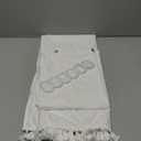 White 
French Tassel Shower Curtain
, 6×6Ft