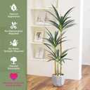 Waoops Artificial Tree 4.7Ft Faux Agave Plant with 3 Heads in Plastic Pot Fake Tree for Home Decor Indoor or Outdoor Office Decoration Housewarming Gift(4.7 Feet-1 Pack)