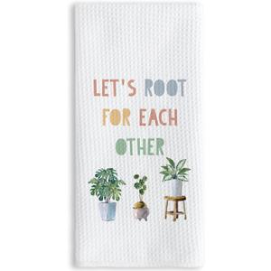 TNUW Boho Inspirational Kitchen Towels 16x24 Inch, Let's Root for Each Other Decorative Hand Towels for Bathroom Decor, Motivational Positive Gifts Dish Tea Towels for Kitchen