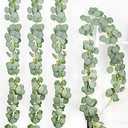 DearHouse Pack of 4 Artificial Eucalyptus Garland Faux Silk Eucalyptus Leaves Vines Handmade Garland Greenery Wedding Backdrop Arch Wall Decor