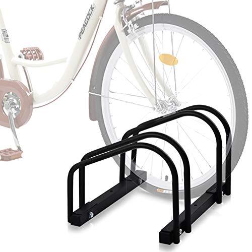 WALMANN 2 Bikes Floor Bike Stand, Bike Parking Rack Garage Bike Storage Stand Indoor/Outdoor 22-28" Wheel Stand, Max. Tire Width 2.1"
