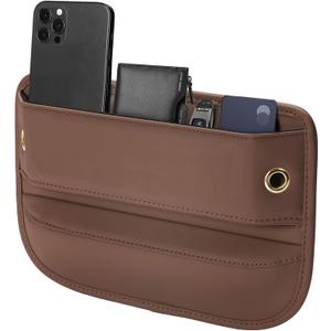 Universal Fit Car Seat Gap Filler Organizer, Premium Leather Car Organizers and Storage Car Accessories for Women/Men, Adjustable Gap Filler for Car SUV Truck (Brown, 1 Pack)