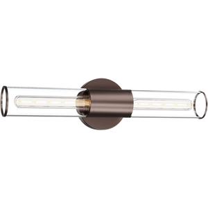 Bathroom Vanity Light Fixture, 2-Light Oil Rubbed Bronze Wall Sconce Lighting Fixture with Clear Glass, Indoor E26 Socket Wall Lamp for Mirror Living Room Hallway(Bulb Not Included)