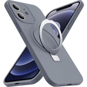 2 x Designed for iPhone 15 Plus Case with Magnetic Invisible Stand Compatible with MagSafe Military Drop Tested Shockproof Liquid Silicone iPhone 15 Plus Phone Cases for Women Men 6.7'' 2023, Grey