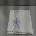 Seasonwood Blue Bow Shower Curtain with Cording Bow Embroidery 72x84 Inches