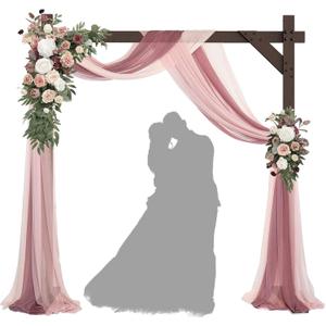 Wedding Arch -7.48FT Square Wooden Wedding Arches for Ceremony, Wood Arbor Backdrop Stand for Proposal Wedding Party Scene, Birthday Party, Bridal Shower, Garden, Outdoor, Rustic Decorationsz