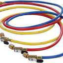 Hilmor 1935924 60" Hose with Ball Valve End, Rated for 800 PSI, Compatible with High-Pressure Refrigerants, HVAC Equipment (Pack of 3) (Multicolor)