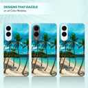 for Samsung Galaxy S25 Edge 5G, Samsung S25 Edge Case - Tropical Beach Palm Tree Design Printed Cute, Sleek Hardshell Protective Designer Phone Back Case for Samsung S25 Edge White