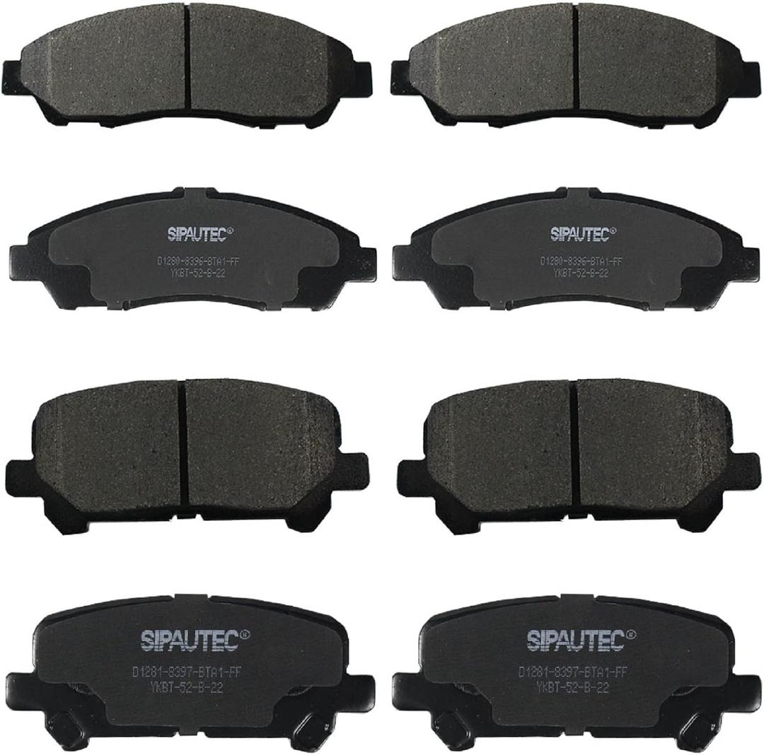 SIPAUTEC-Front & Rear Ceramic Brake Pads Replacement For(2009-2022 Honda Pilot),(2017-2022 Honda Ridgeline),(2007-2016 Acura MDX)