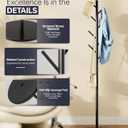 Coat Rack with 8 Hooks, 3 Adjustable Heights, Modern Hall Tree, Sturdy Metal Clothes Stand with Sintered Stone Base for Entryway, Office, Bedroom, for Coats, Hats, Handbags and Scarves, Black
