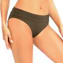 Zmart Women Full Coverage Ruched Bikini Bottoms Tummy Control Swim Bottoms Scrunch Ruffle Bathing Suit Bottom (Brown, M)
