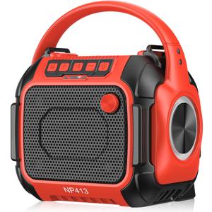 Bluetooth Speaker Compatible for Milwaukee 18V with FM Radio,Bluetooth 5.3,Aux Port Supported,TF-Card Input,USB & Type-C Charging, Cordless Speaker for Home Outdoor Party Work (No Battery)