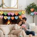 Vinsot 36 Pieces Valentine's Day Conversation Hearts Ornaments Plush Fabric Colorful Hanging Tree Decorations for Valentine's Day Exchange Gift Anniversary Party Decor