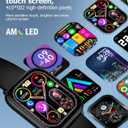 Black Smart Watch for Men Women, Bluetooth Call, 2.06" HD AMOLED Fitness Tracker, 118 Sports Modes, Blood Pressure/Heart Rate/SpO2/Sleep Monitor, IP68 Waterproof, Ideal Tech Gifts for Android iPhone