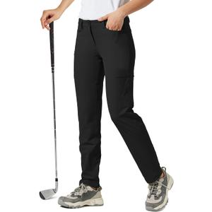 Willit Women's Golf Pants Hiking Cargo Pants Quick Dry Lightweight Outdoor Casual Pants Water Resistant (16, Deep Gray)