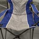 Camping Chairs for Adults Heavy Duty 500lbs Capacity, High Back Folding Chair with Thickened Steel Frame, Padded Portable Outside Chair with Cooler Bag, Cup Holder & Side Pocket, Blue, 2 Pack