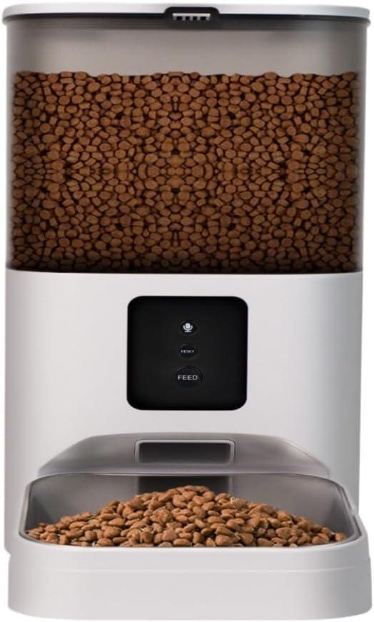 Cat Feeder Pet Smart Automatic Feeder Sensor WiFi Remote Timing and Quantitative Feeder Pet Automatic Food Feeder Pet Feeder(4L) (White)