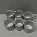 Famiware Coffee Mug Set for 6, Star 12 oz Catering Mugs Cup Set with Handle for Coffee, Tea, Cocoa, Milk - Ceramic Stoneware Drinkware Set, Matte Grey