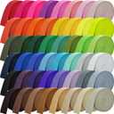 Windyun 48 Rolls Heavy Cotton Webbing 157.5 Yard 48 Color Mixed Polyester Cotton Webbing Strap Tote Bags Leash Straps for Making Bag Handles Cloth Belt Crafts Outdoor Accessories Supplies