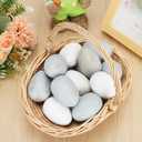 30 Pcs Easter Speckled Vintage Eggs Neutral Textured Plastic Eggs Boho Easter Decor Rustic Pastel Bowl Basket Vase Fillers Farmhouse Spring Decorations for Home Table DIY Craft