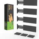 ANTOWIN 4 Pack Expandable Drawer Dividers, 4.7'' High, Extend from 12.2'' to 17.7'', Dresser Drawer Organizers, Bamboo Separators for Kitchen, Bedroom, Office, Bathroom (Black)