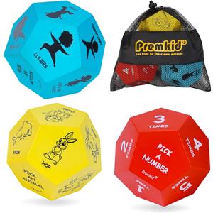 Exercise Dice for Kids,12-Sided Giant Foam Yoga Dice Games for Indoor and Outdoor Use, Kids Exercise Equipment for Classroom and Physical Education Learning and Preschool Games